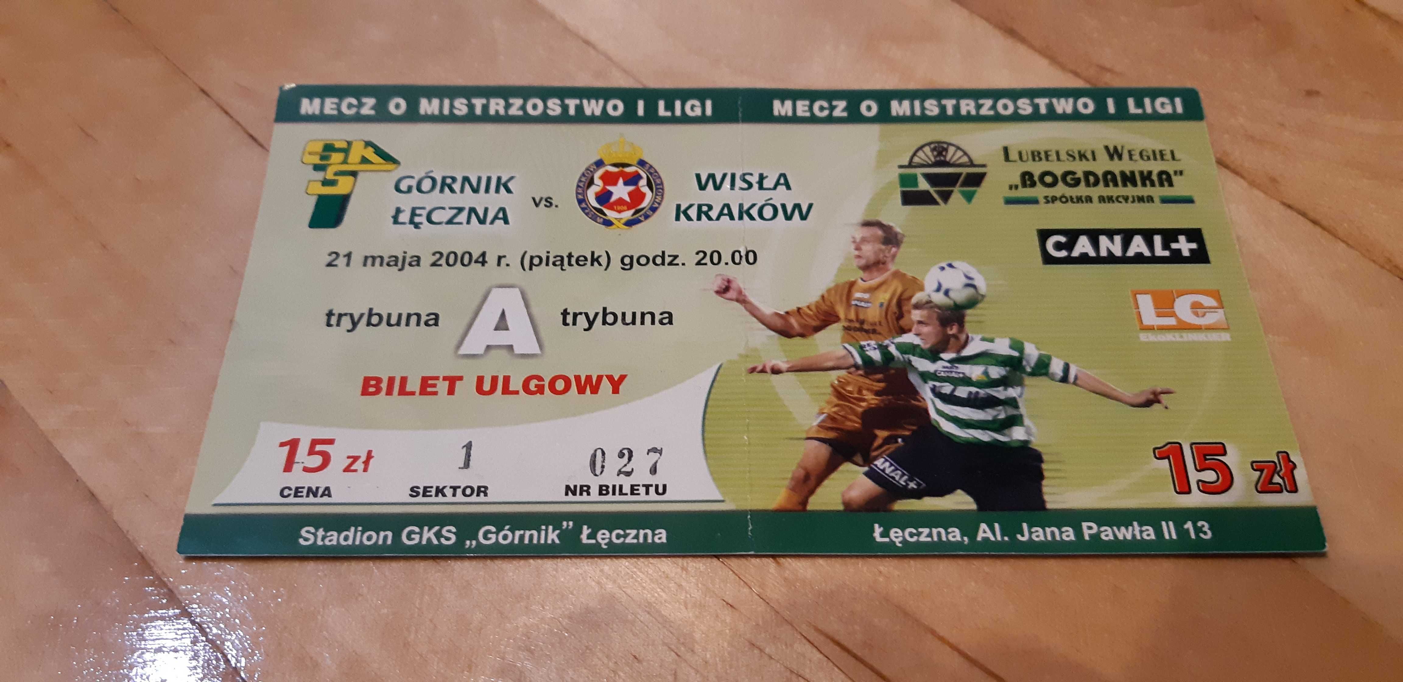 bilet Górnik Łęczna -Wisła Kraków 21 maja 2004