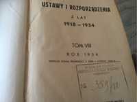 Ustawy i rozporządzenia z lat 1918 -34,przedwojenny zbiór