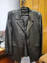 Кожаный мужской  пиджак