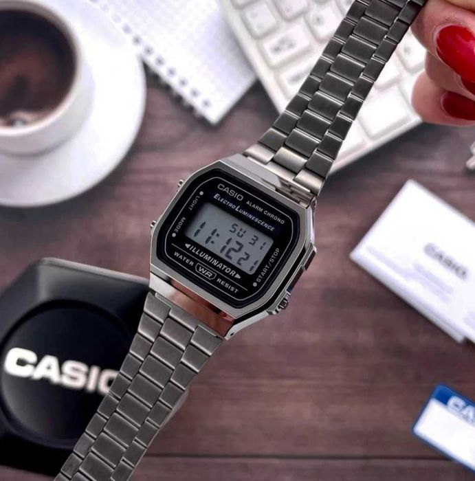 Стильные мужские часы Casio A168WGG-1A — оригинал