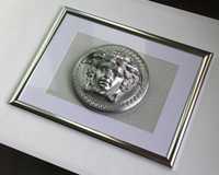 Meduza Versace obraz w srebrnej ramie