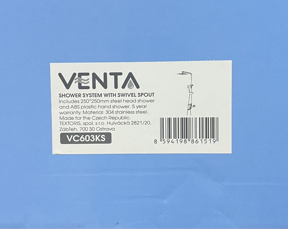 Чешская душевая стойка Venta VC603KS ,система(колонна ) со смесителем