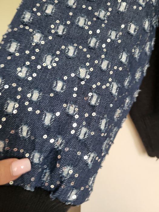 Sweter jeans rękawy r.L