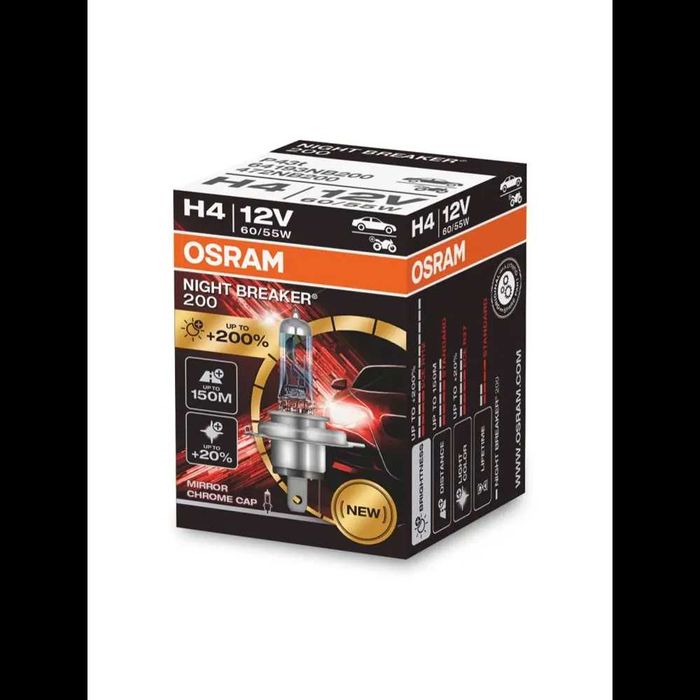 Lâmpadas Halogéneo OSRAM H4 NIGHT BREAKER 200 Novas
