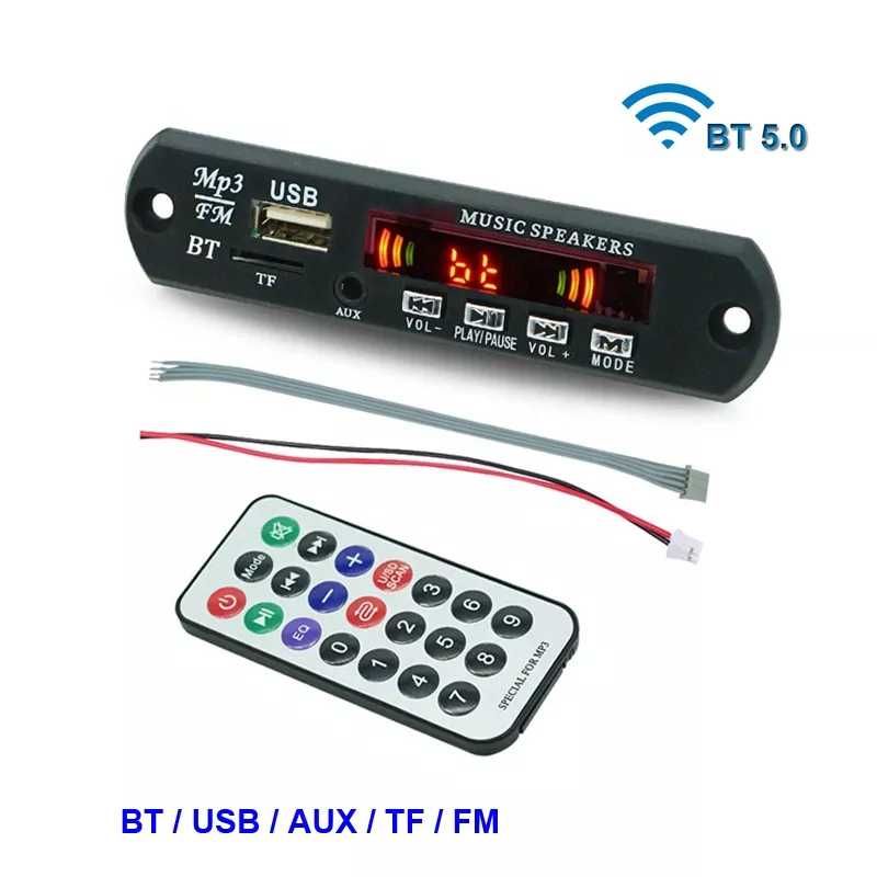 Модуль Bluetooth MP3/USB/FM-radio DC 5-15v+пульт-плата блютуз