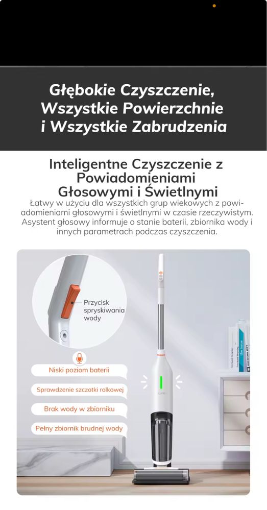 Odkurzacz pionowy bezprzewodowy iLife w90 mycie na mokro i sucho5500PA