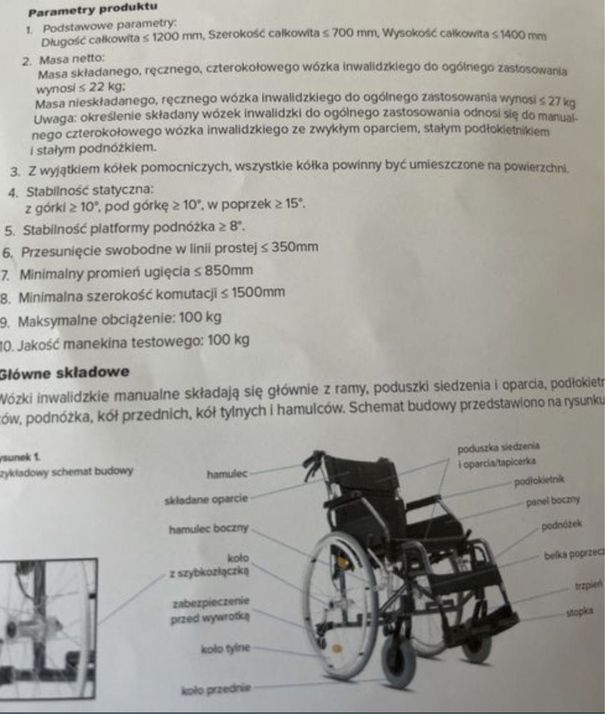 wózek inwalidzki ręczny
