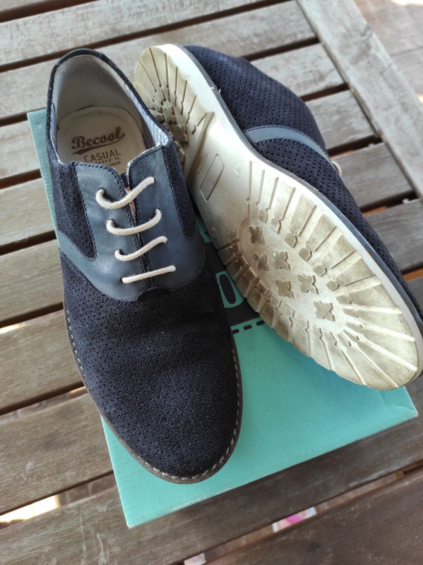 Туфли мужские замшевые тёмно-синие 41 размер