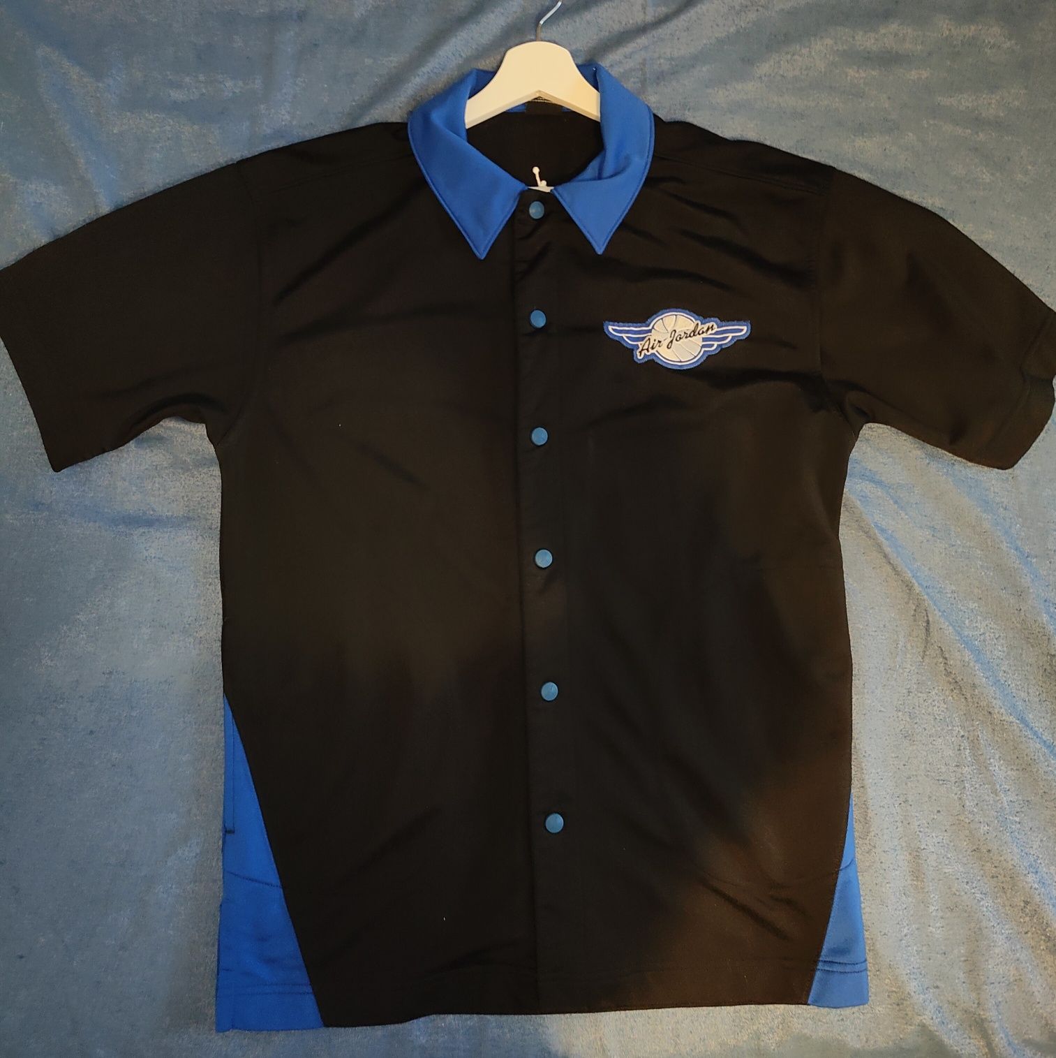 Koszulka Air Jordan czarno-niebieska rozm. M  rozgrzewkowa koszykówka