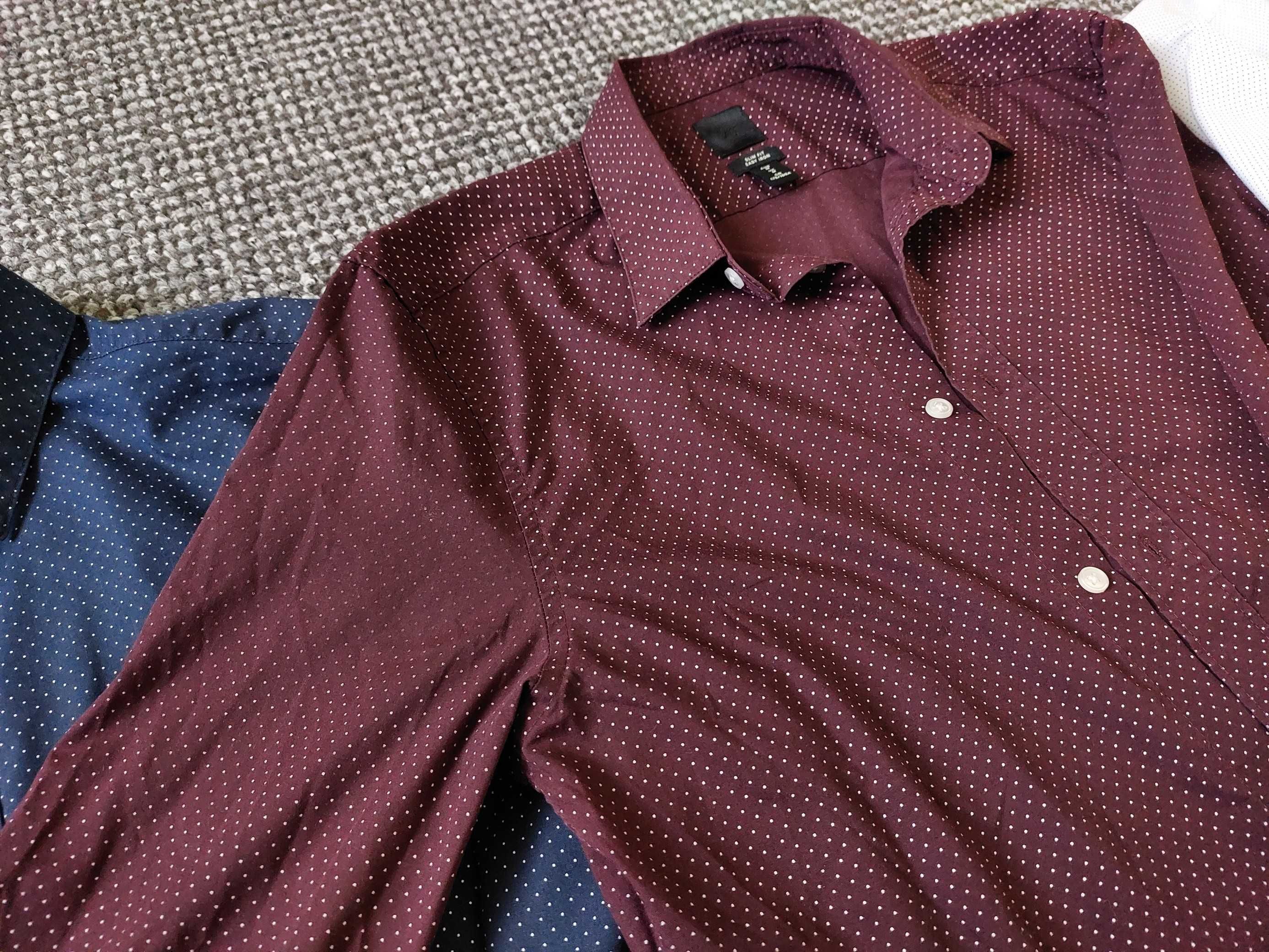 3x Koszula męska H&M Easy Iron Slim Fit - rozmiar M