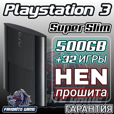Sony PlayStation Super Slim 500gb (Прошита) + 32 игры (PS3/ПС3)