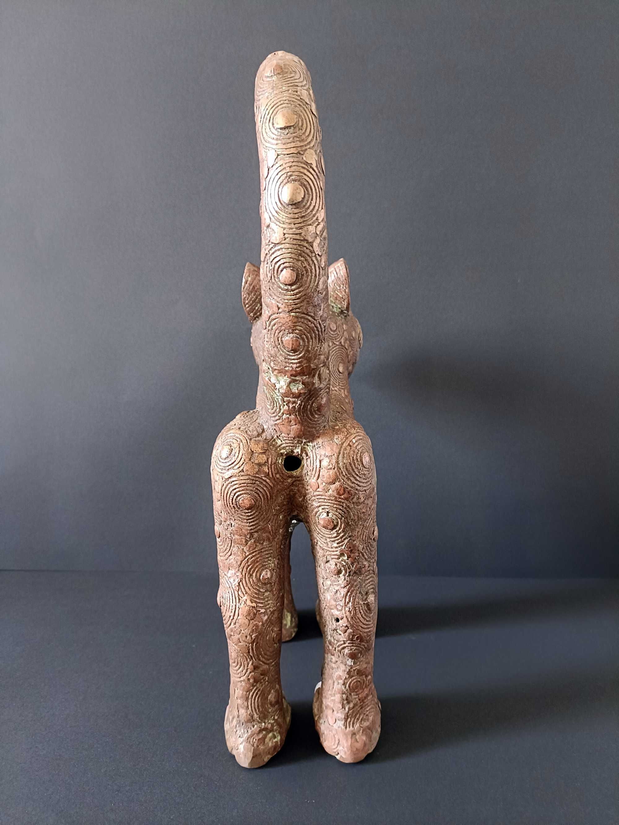 Lampart Benin Brąz Afryka Leopard Wosk tracony