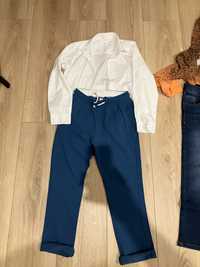 Zestaw chłopięcy - biała koszula / spodnie niebieskie