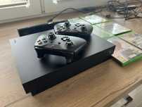 Xbox one X, 2 pady, kinect, 6 gier