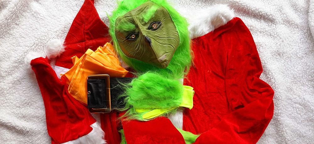 Strój Kostium Grinch Świąt nie bedzie Mikołajki XL 3XL 4XL dorosłych