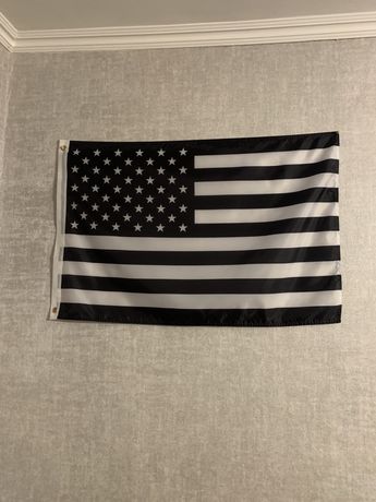 Прапор/ Флаг США / USA Чб, чорно-білий, чёрно-белый