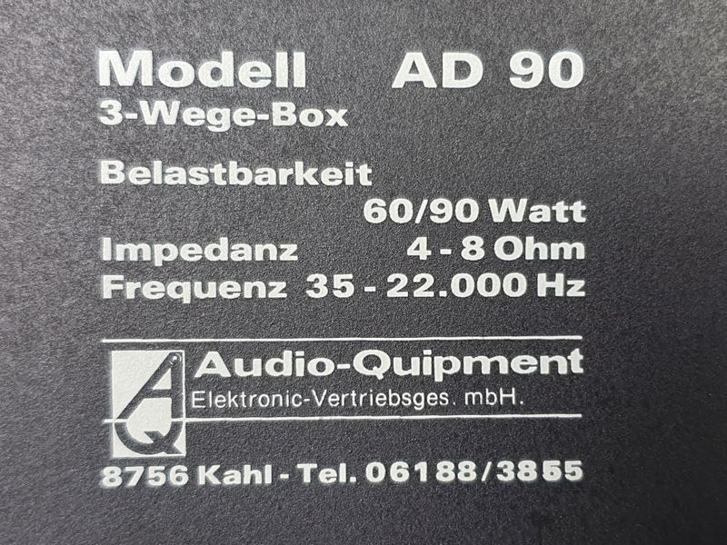 Audio Quipment AD 90 4ohm 35-22kHz 60/90W kolumny głośniki 3 drożne