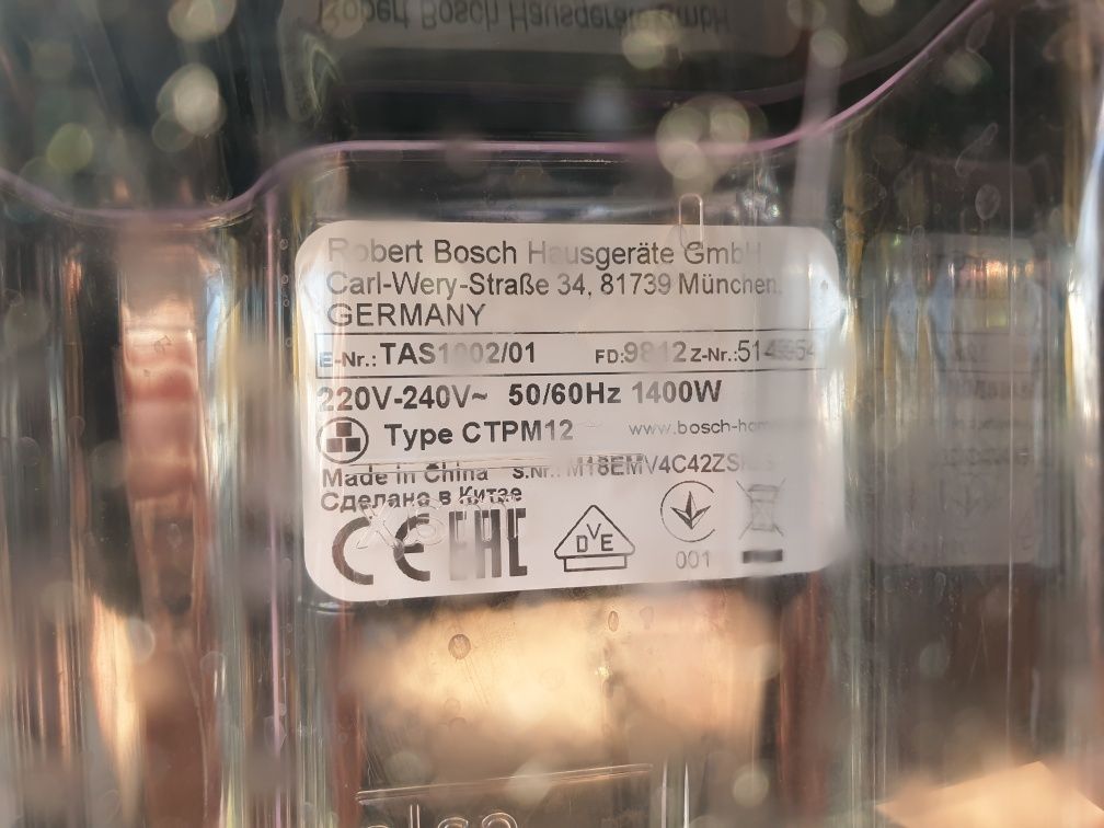 Ekspres do kawy Bosch Tassimo TAS1002/01, CTPM12, na kapsułki, tdisc