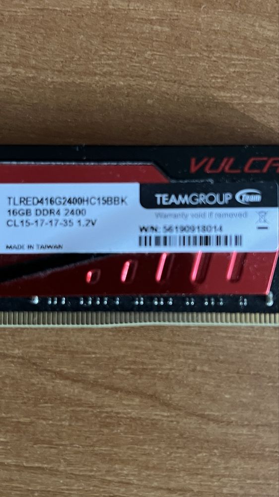 Team Ddr4 16gb vulcan tforce