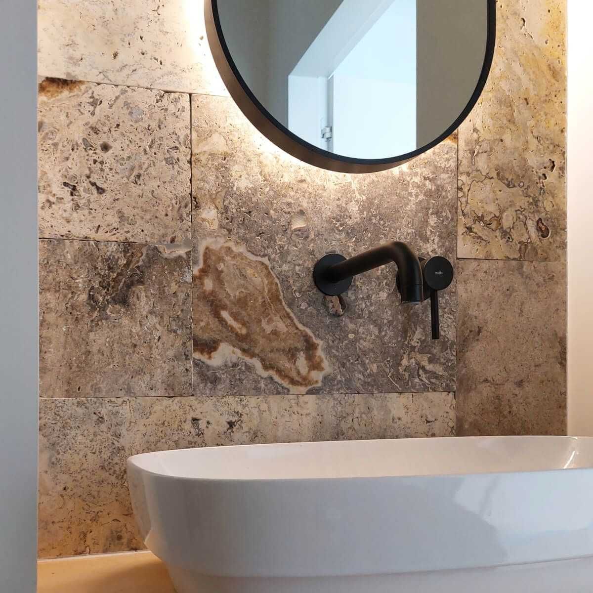 Płytki Kamienne Trawertyn Silver Ash komplet Rzymski 0,742m2 / KAMIEŃ