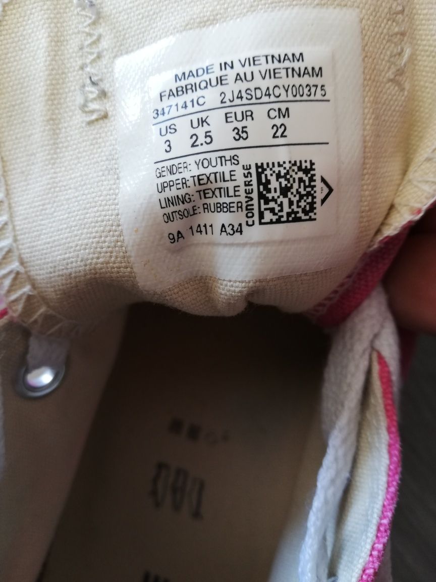 Trampki damskie Converse All Star różowe. R. 35.