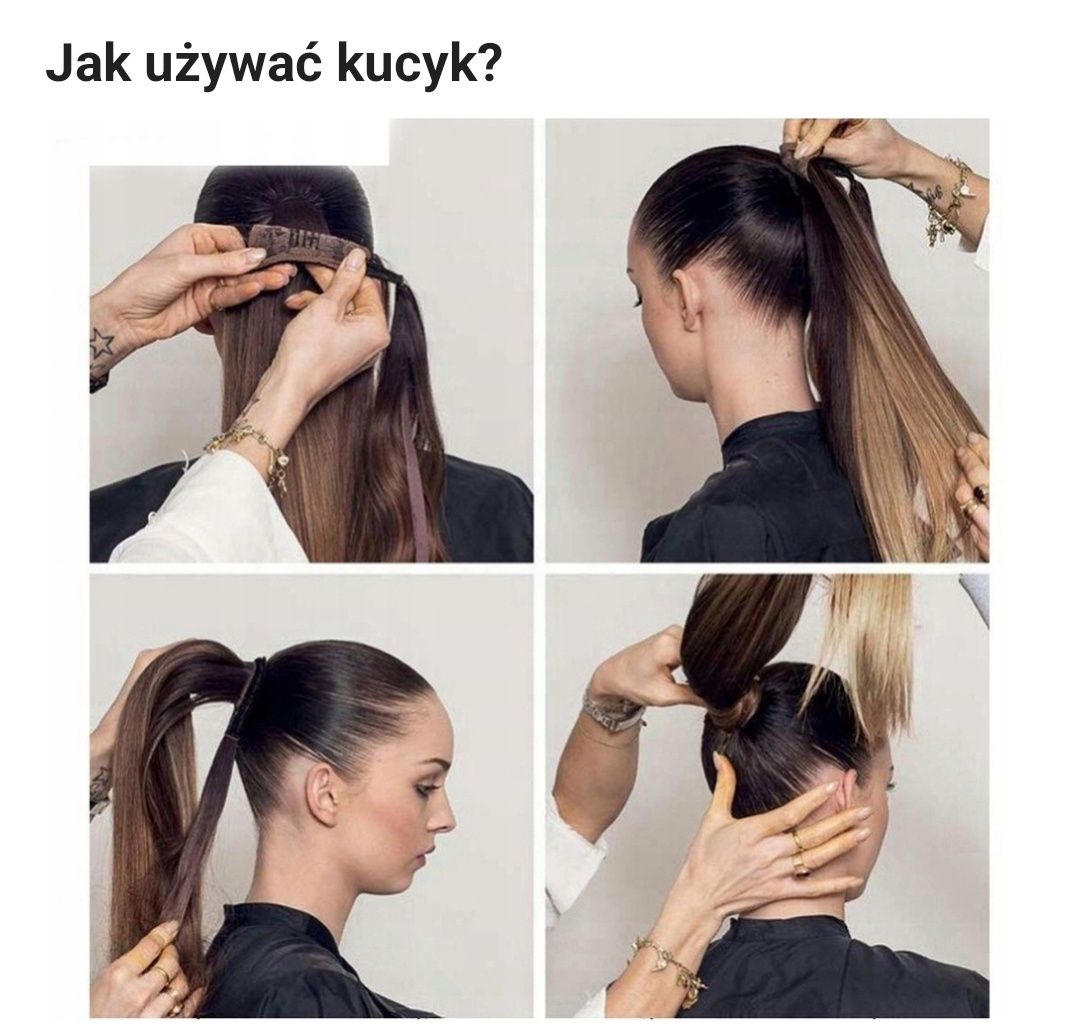 Doczepiany Kucyk Syntetyczny Kucyk Włosy Kręcone Kasztanowy Brąz