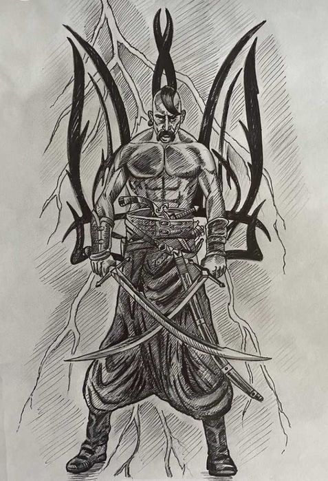 Рисую эскиз тату