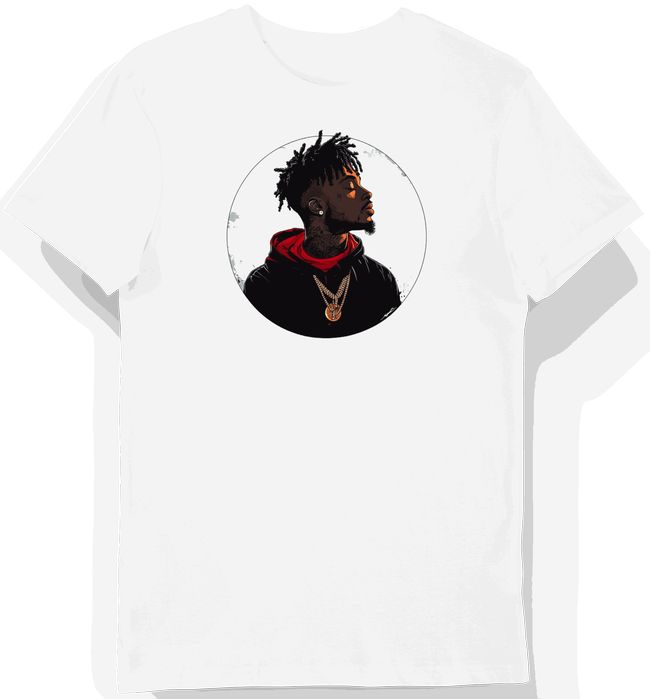 Koszulka męska biała z nadrukiem rapera 21 Savage XXL