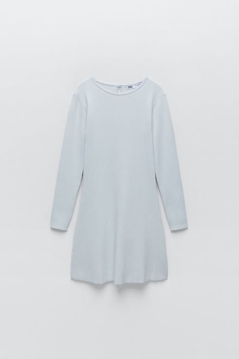 Vestido Zara malha azul cinzento  tamanho L