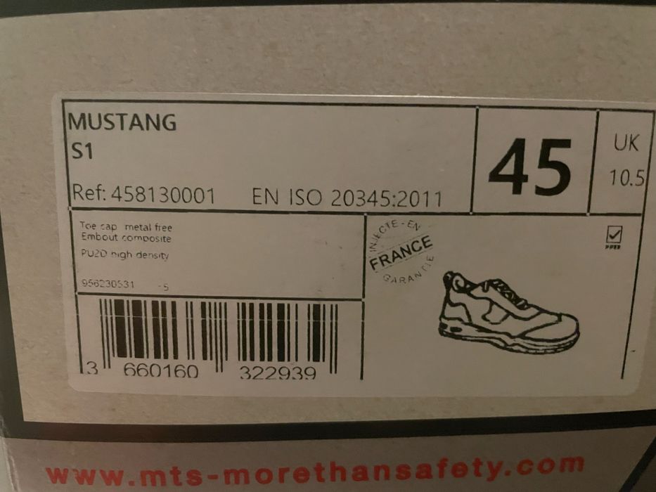 Francuskie buty robocze ochronne MTS Mustang roz 45