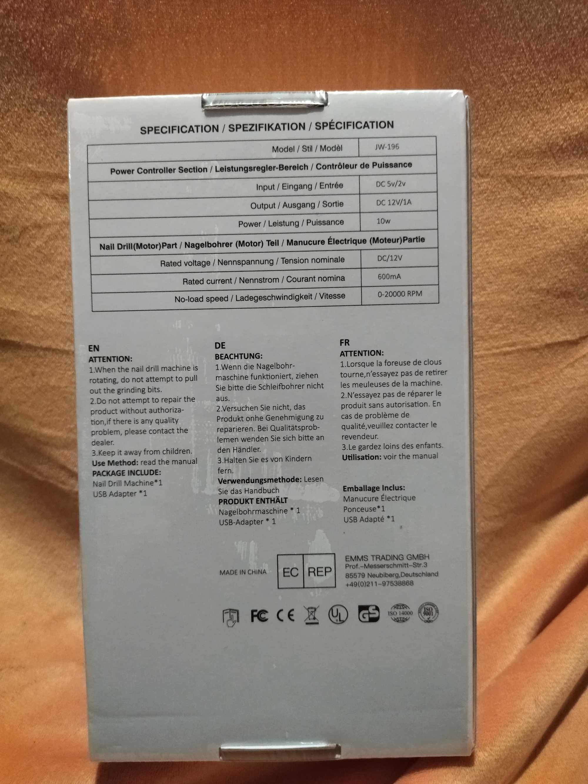 Frezarka do paznokci NAIL DRILL