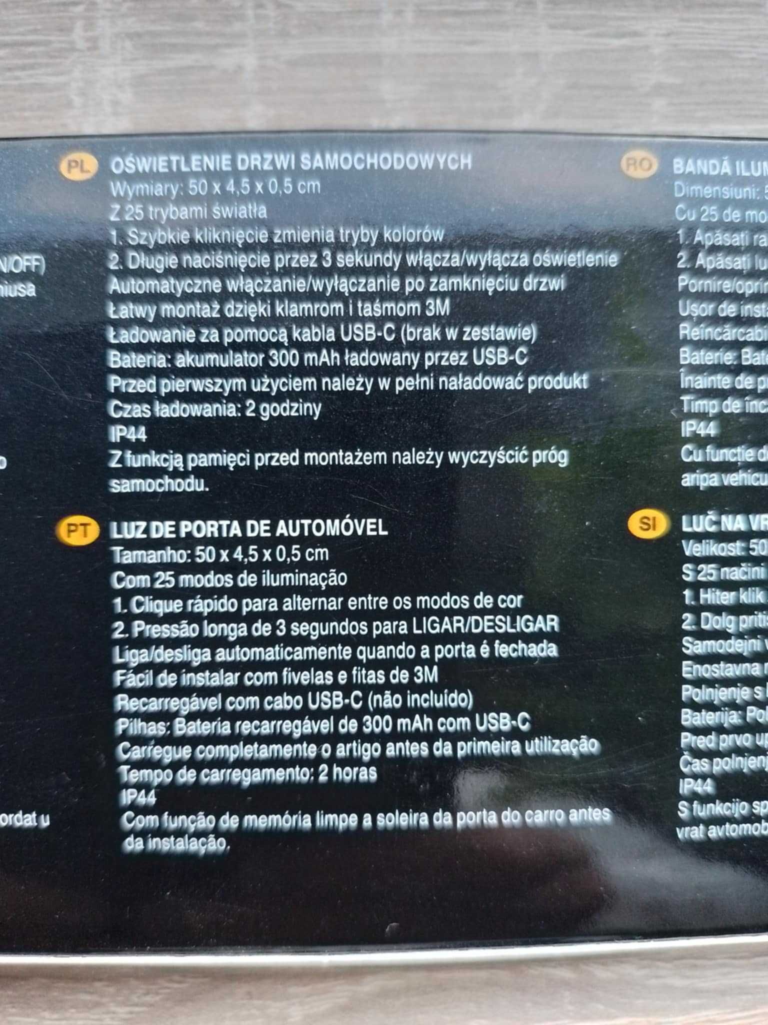Oświetlenie listwa drzwi samochodu C&C led usbC tuning sport AC
