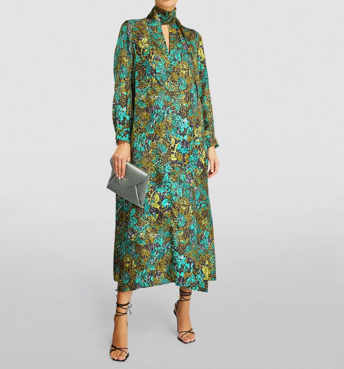 Max Mara 44IT Sukienka 100% jedwab printed MIDI dress L 40 nowa