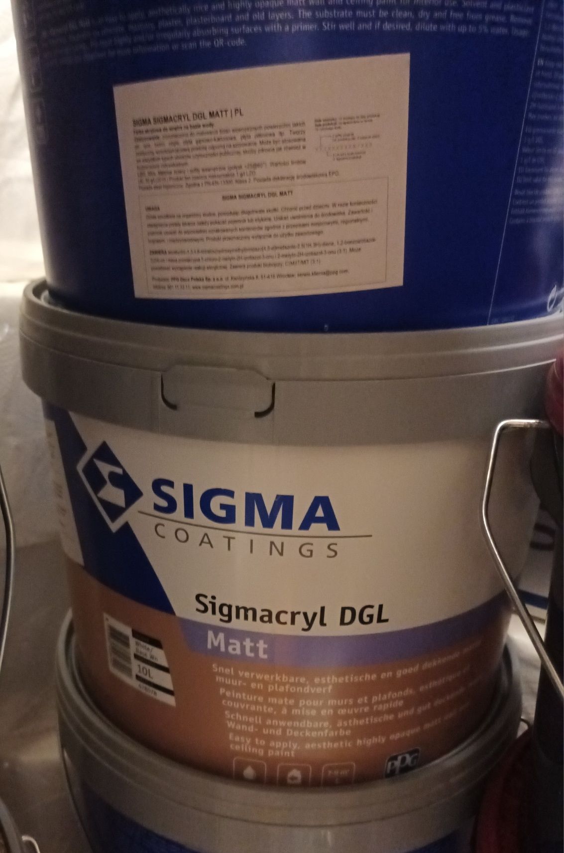 Farba biała sigma Sigmacryl DGL mat 10L