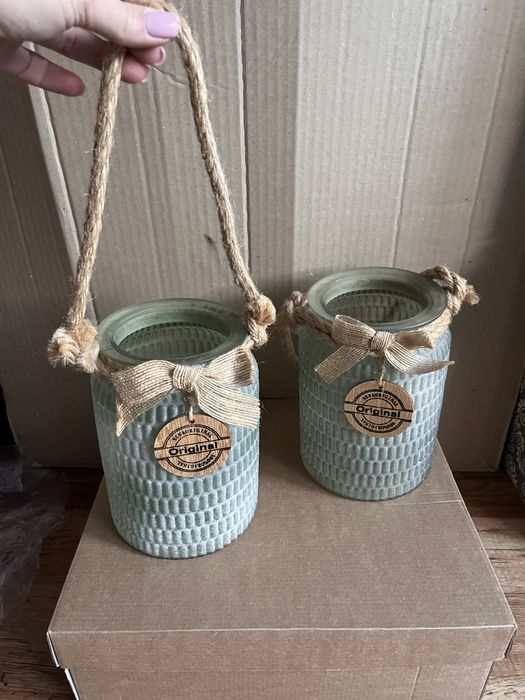 Zestaw szklanych lampionow dekoracje Home&You