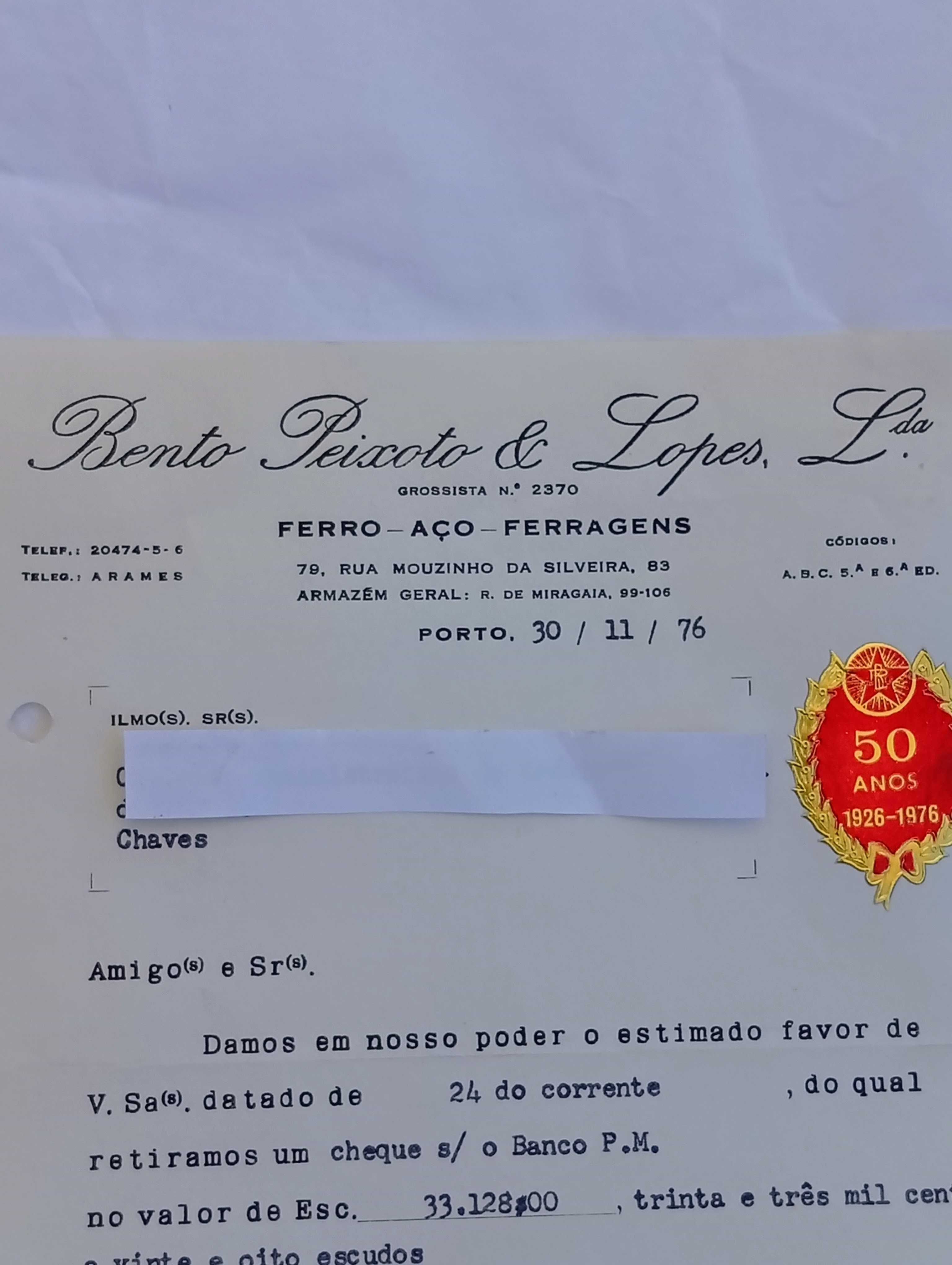 Antigo documento de crédito anos de 1970, com selos fiscais