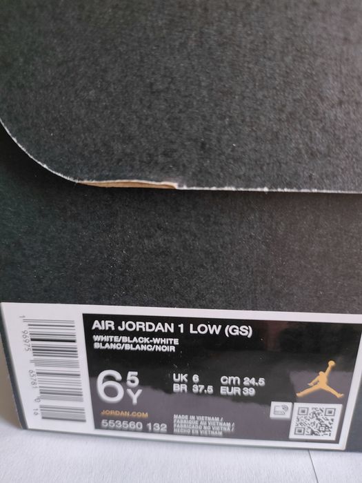 Buty Nike air jordan 1 low white black panda 39