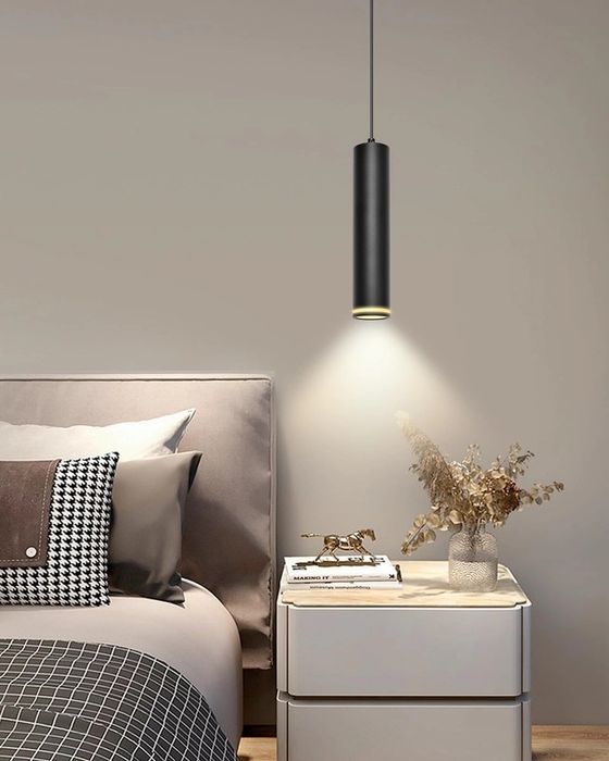 BOYIR Lampa wisząca, nowoczesna, czarna 15 cm GU10 60 W 2szt