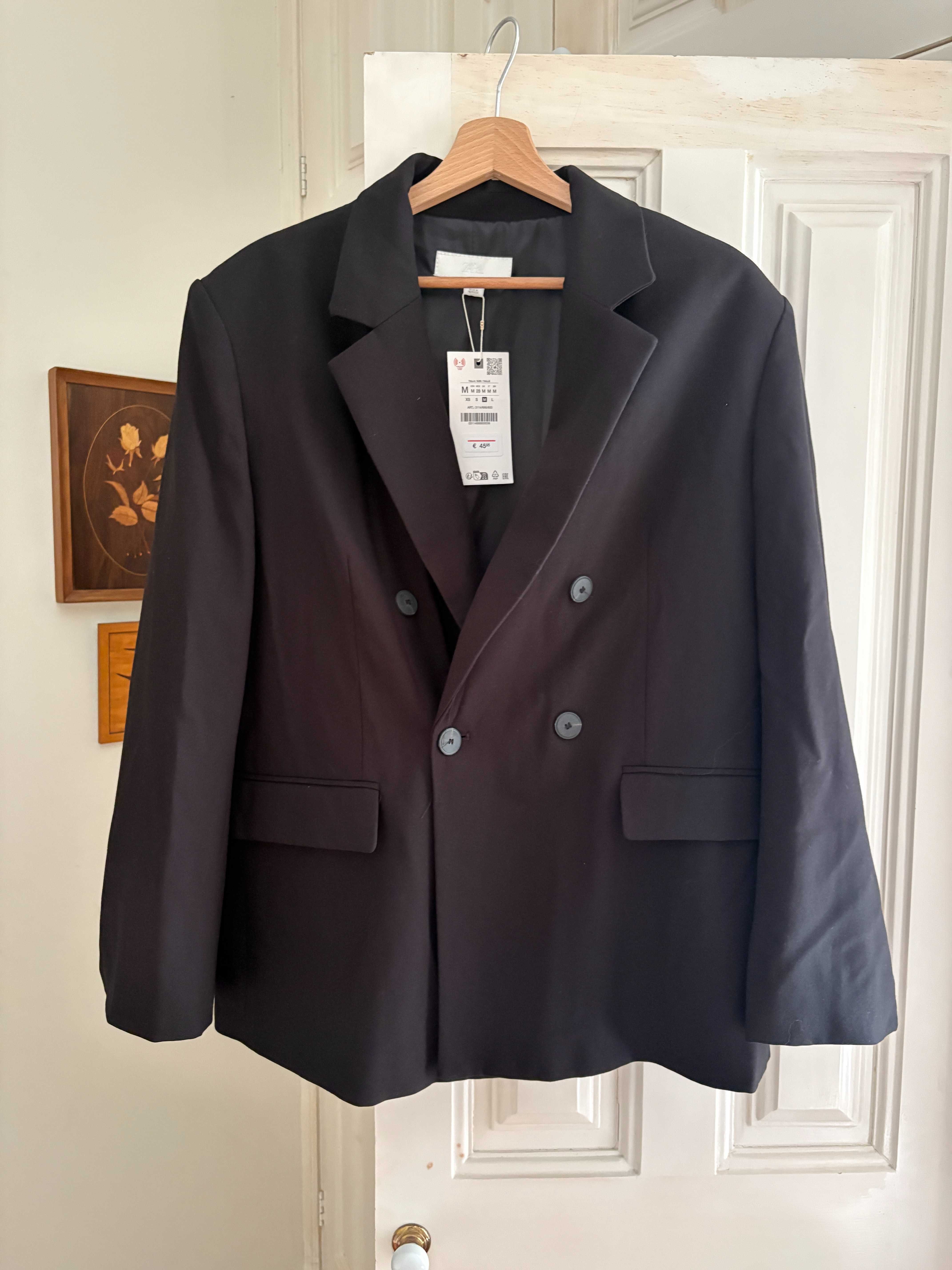 Blazer Zara Oversize com ombreiras - preto  NOVO COM ETIQUETA