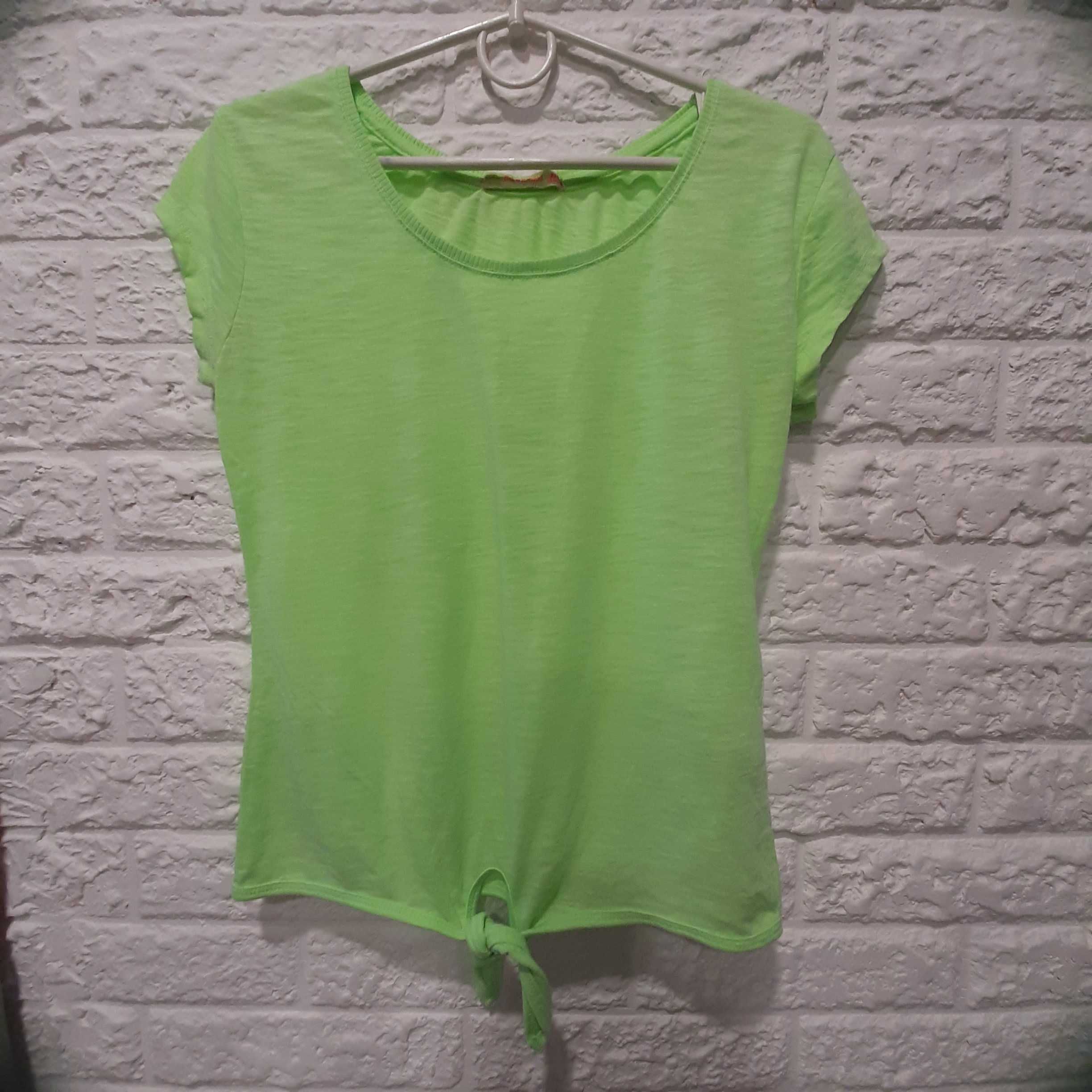 Женская футболка bershka зеленая размер s-m Жіноча футболка Bershka