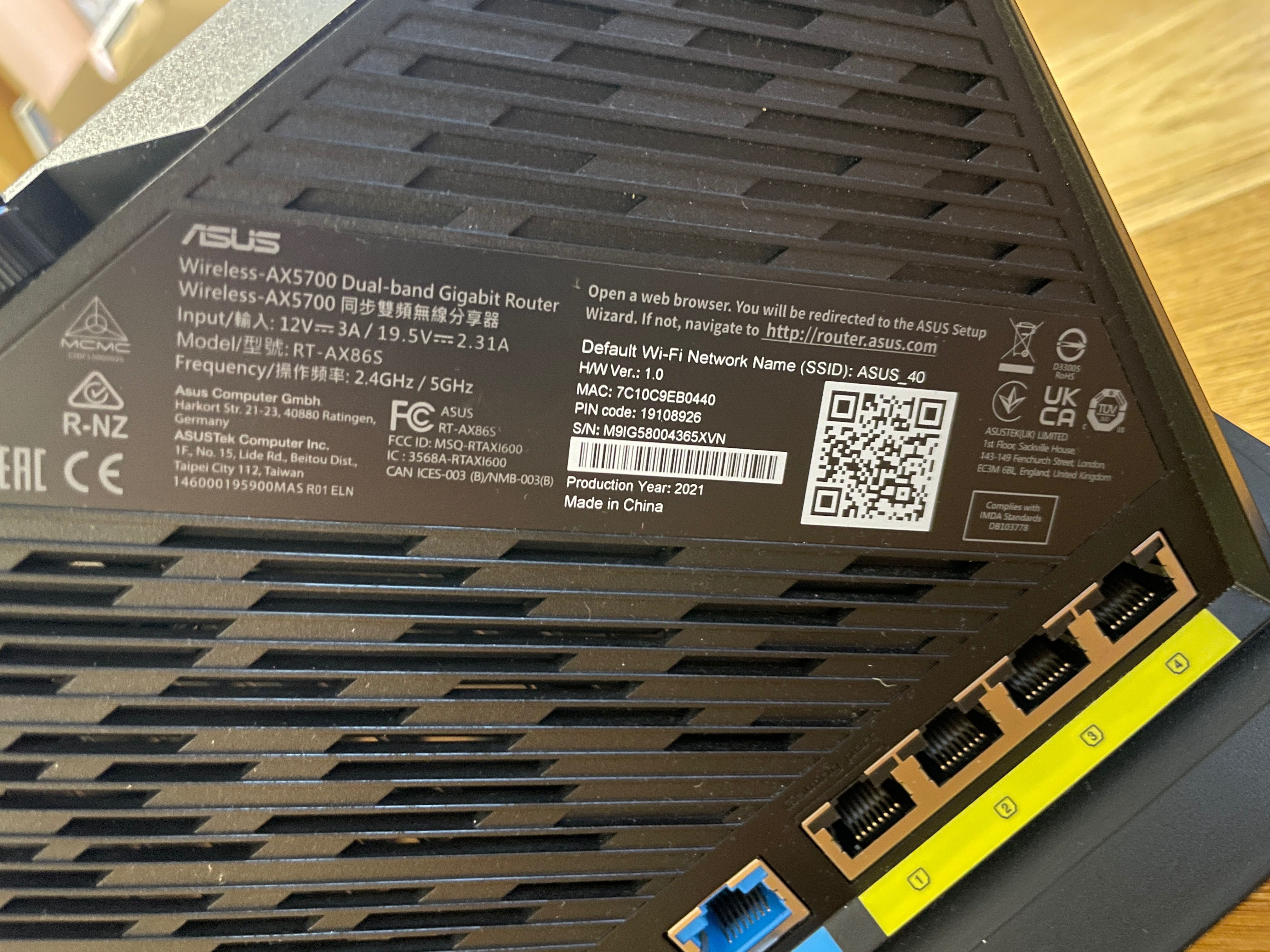 Router ASUS RT-AX86S WiFi 6 (AX5700)