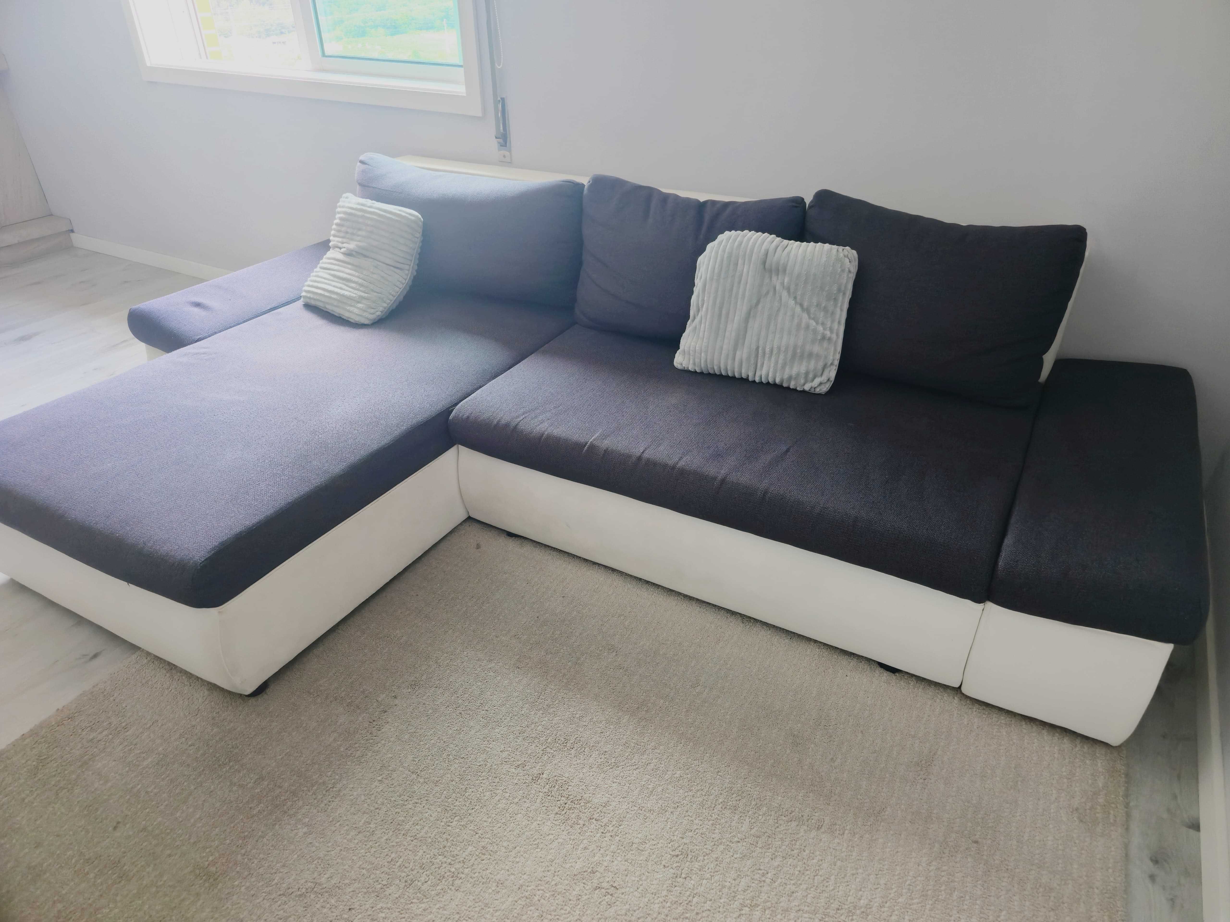 Sofa chaiselong Cinza e Branco