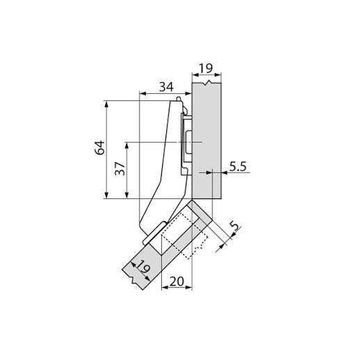 Петли мебельные Blum Clip TOP 79А9658.Т MB45+ V50 NI