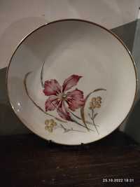 Piękny talerz porcelana sygnatura eschenbach Bawaria kwiaty patera
