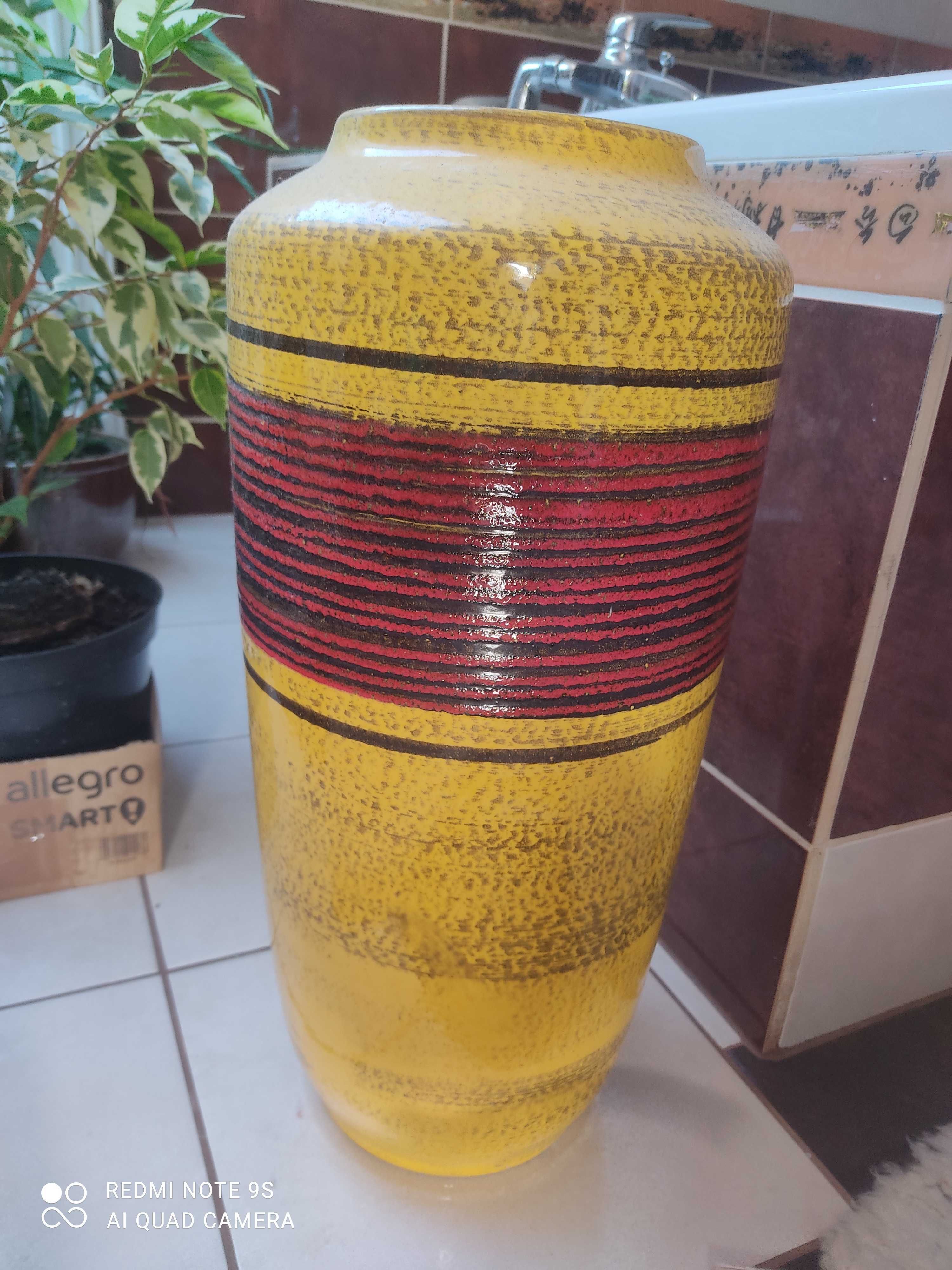 Duży ceramiczny wazon ręcznie malowany
