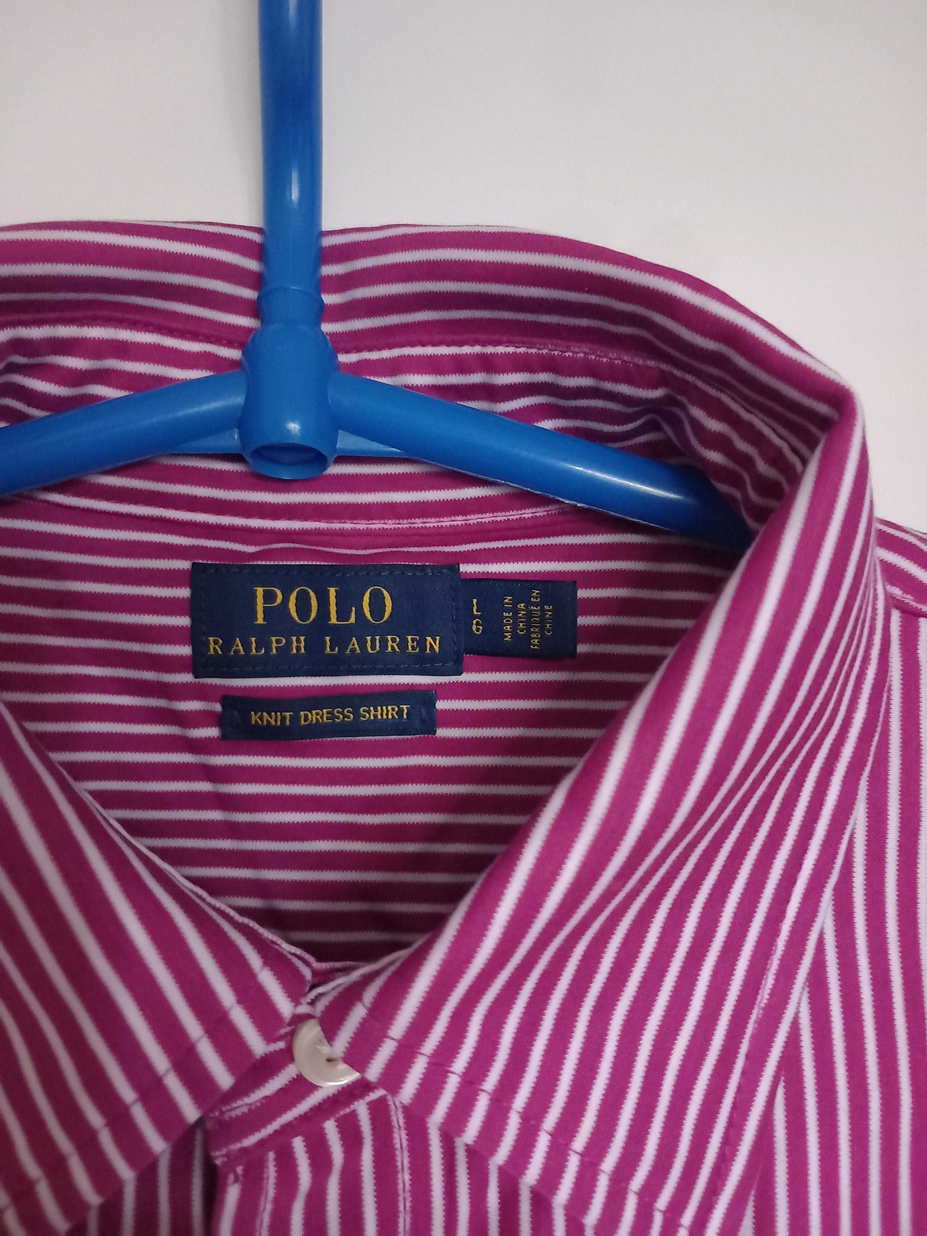 Polo Ralph Lauren Koszula bawełniana różowa taliowania L