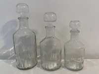 Zestaw 3 butelki szklane 0,5L 0,7L 1L