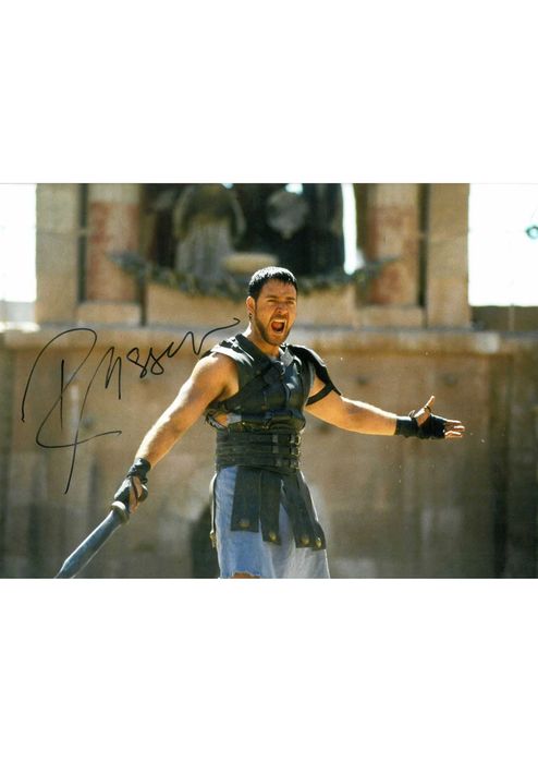 Russell Crowe Gladiator zdjęcie z autografem + certyfikat autentyczn.