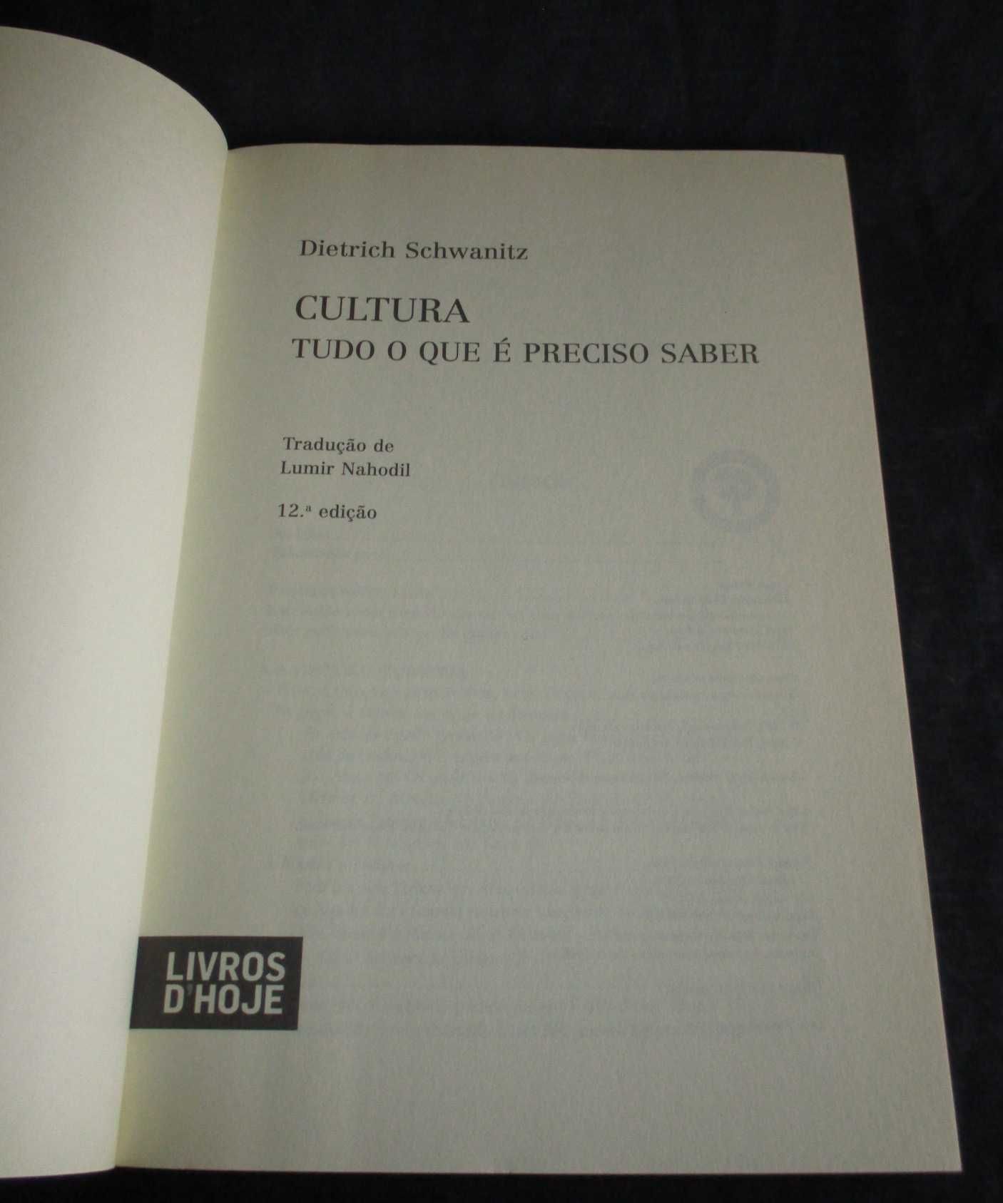 Livro Cultura Tudo o que é preciso saber Dietrich Schwanitz