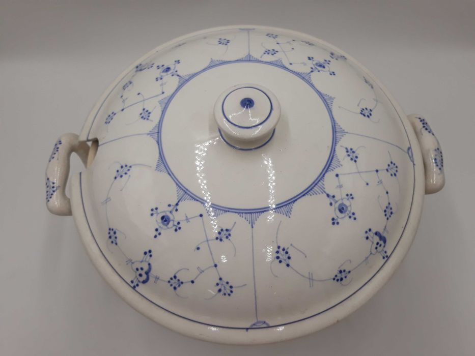 Waza Aluminia Royal Copenhagen słomiankowe kobaltowe kwiaty strohblume